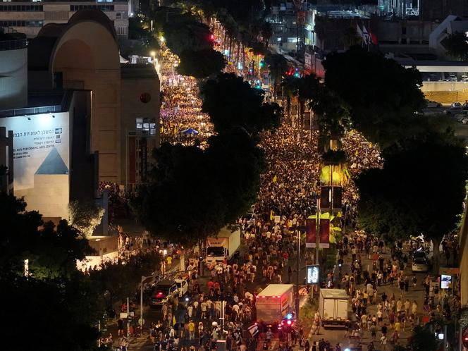 Les manifestations pour demander la fin de la guerre dans la bande de Gaza, à Tel-Aviv, le 17 août 2025.