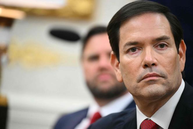 Le secrétaire d’Etat américain Marco Rubio, dans le bureau Ovale de la Maison Blanche, à Washington, le 18 août 2025.