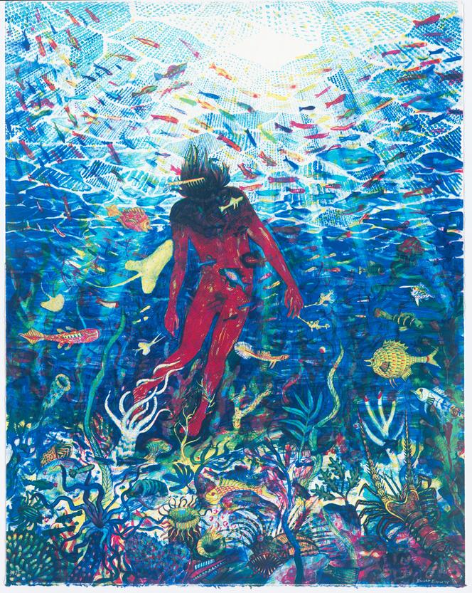 « L’Eau douce », lithographie réalisée par Brecht Evens en 2018.