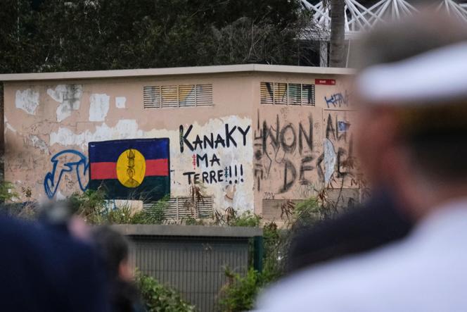 Un drapeau du Front de libération nationale kanak et socialiste (FLNKS) à Nouméa, en Nouvelle-Calédonie, le 16 octobre 2024.
