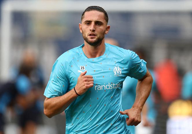 Adrien Rabiot avant son dernier match avec l’Olympique de Marseille contre le Stade rennais, le 15 août 2025, à Rennes.