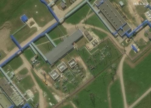 Une image satellitaire montre une station de pompage de pétrole, qui fait partie de l’infrastructure du pipeline Droujba, dans la région de Tambov, en Russie, le 30 juillet 2025.