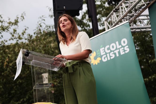 La cheffe des Ecologistes, Marine Tondelier, lors des journées d’été du parti, à Strasbourg, le 21 août 2025.