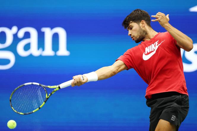Carlos Alcaraz à l’entraînement avant l’US Open, à New York, le 21 août 2025.