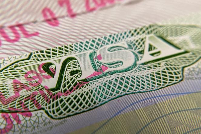 Une photo d’illustration d’un visa pour les Etats-Unis tamponé à Los Angeles, en juin 2020.