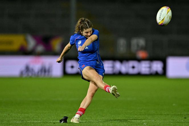 Agile in front of the posts, French full-back Morgane Bourgeois converted all three of France's tries on August 23, 2025, during Les Bleues' first match at the Women's Rugby World Cup in Exeter, England.