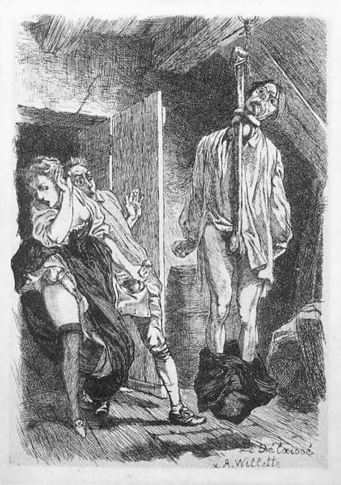 Le délaissé. Dessins de Martin van Maele. Illustration de La Grande Danse macabre des vifs, 1905.