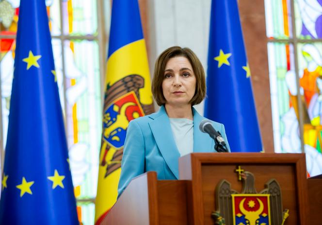 La présidente moldave, Maia Sandu, à Chisinau, le 30 juillet 2025. 