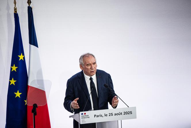 Le premier ministre, François Bayrou, à Paris, le 25 août 2025.