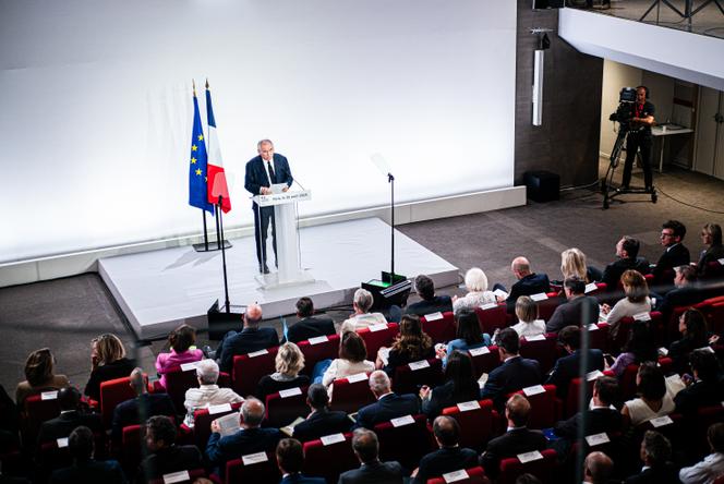 Le premier ministre, François Bayrou, lors de la conférence de presse au sujet du budget 2026, à Paris, le 25 août 2025.