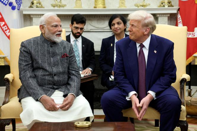 Le président américain, Donald Trump, et le premier ministre indien, Narendra Modi, à la Maison blanche à Washington, D.C., le 13 février 2025. 