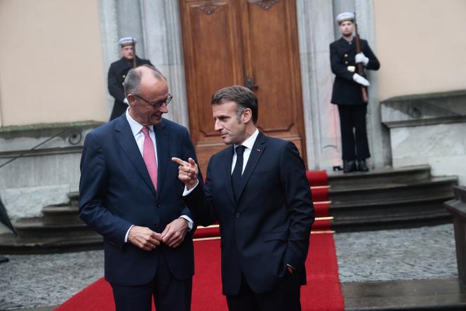 Friedrich Merz et Emmanuel Macron, à Berlin, le 23 juillet 2025.