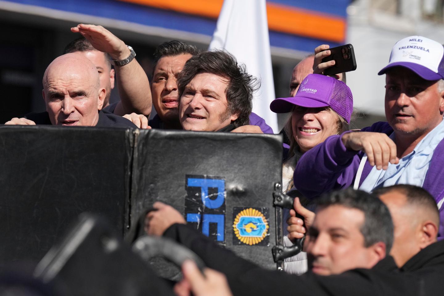 Argentina's Milei pelted with stones and bottles on campaign trail