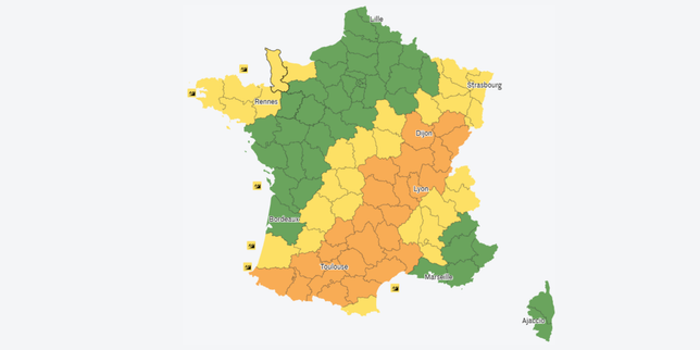 Orages : vingt-cinq départements en vigilance orange des Pyrénées à la Haute-Saône