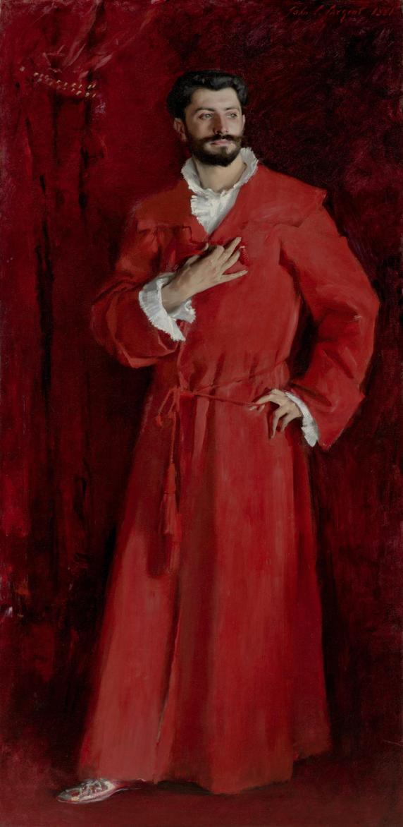 "A portrait," also known as "Dr. Pozzi at Home" (1881), by John Singer Sargent.