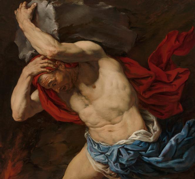 Sisyphe, huile sur toile d’Antonio Zanchi, 1660-1665.