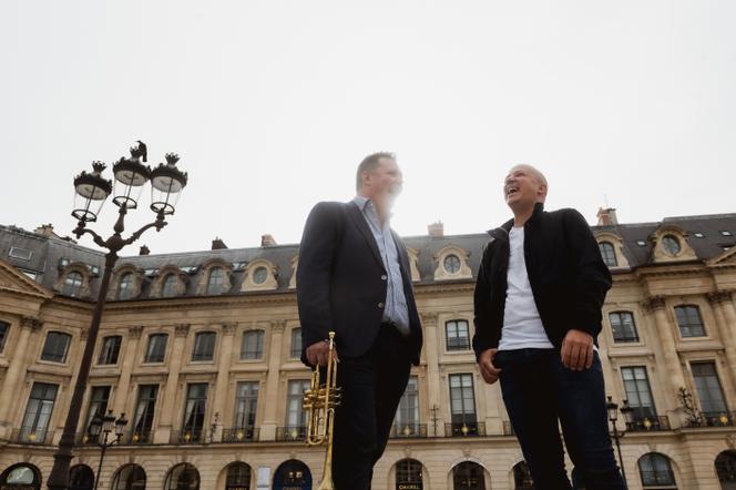 Le trompettiste Romain Leleu et le pianiste Julien Gernay, en août 2023.