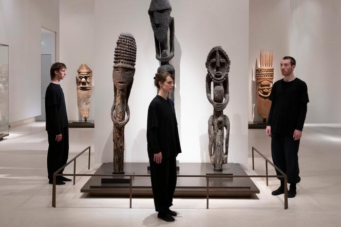 Répétition du spectacle « Les Ombres », de Nacera Belaza, au Musée du Louvre, à Paris, le 22 avril 2025.