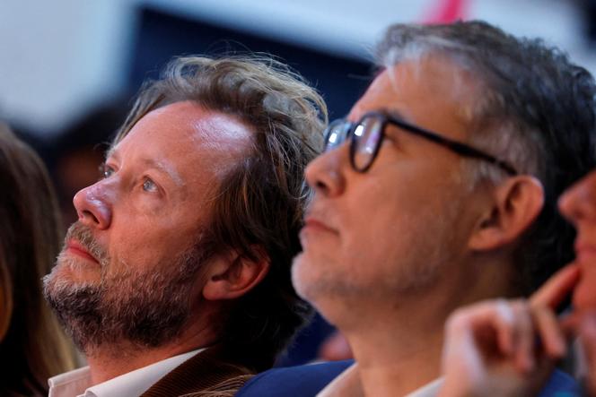 Boris Vallaud e Olivier Faure na universidade de verão do Partido Socialista em Blois, 29 de agosto de 2025.