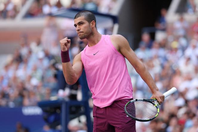 Carlos Alcaraz après sa victoire contre Arthur Rinderknech à l’US Open, à New York, le 31 août 2025.
