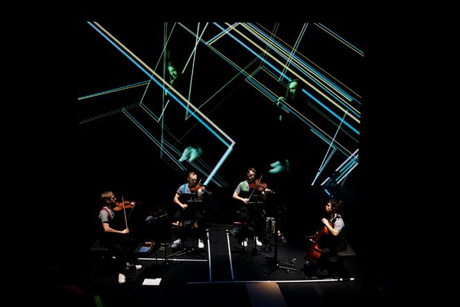 L’opéra de chambre « Beautiful trouble », de Natacha Diels, au Penn Live Arts, à Philadelphie, par le JACK Quartet, le 2 février 2024.