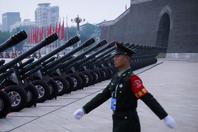 A Chinese soldier during a military parade marking the 80th anniversary of the end of World War II, in Beijing, on September 3, 2025.