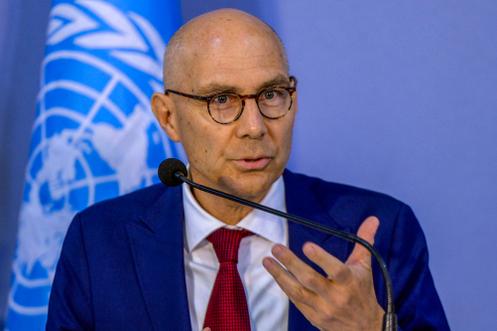 Le haut-commissaire de l’ONU Volker Türk, à Colombo, au Sri-Lanka, le 26 juin 2025.