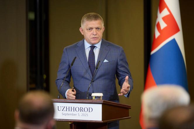 Le premier ministre slovaque, Robert Fico, à Oujhorod (Ukraine), le 5 septembre 2025.