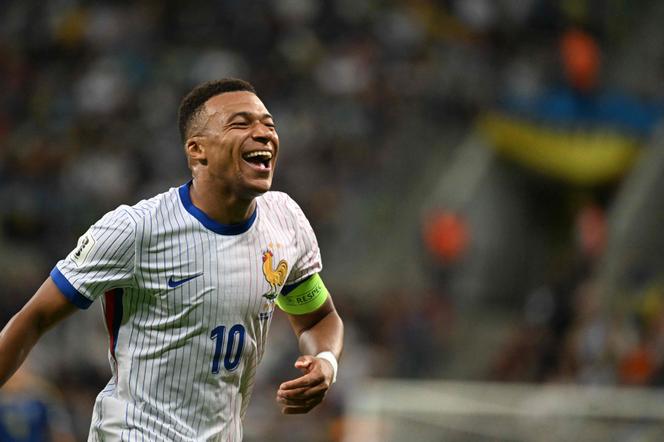 France's forward #10 Kylian Mbappe celebrates his 0-2 during the 2026 World Cup qualifiers Europe zone group D football match between Ukraine and France, on September 5, 2025 in Wroclaw, Poland. (Photo by Sergei GAPON / AFP)
