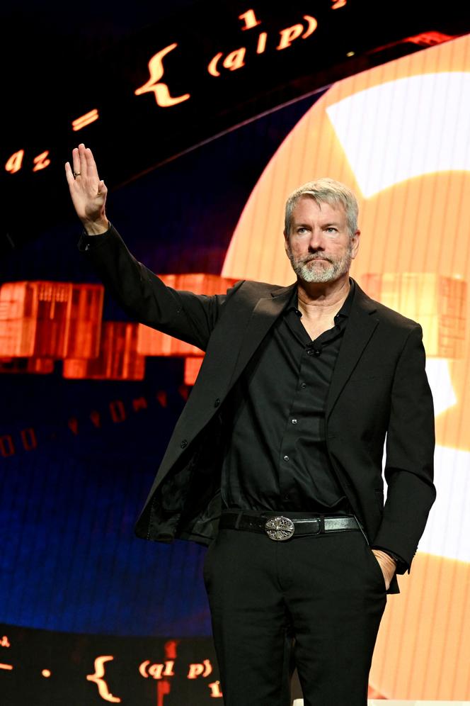 Michael Saylor, fondateur de Strategy, lors de la Bitcoin Conference 2023, à Miami, 19 mai 2023.