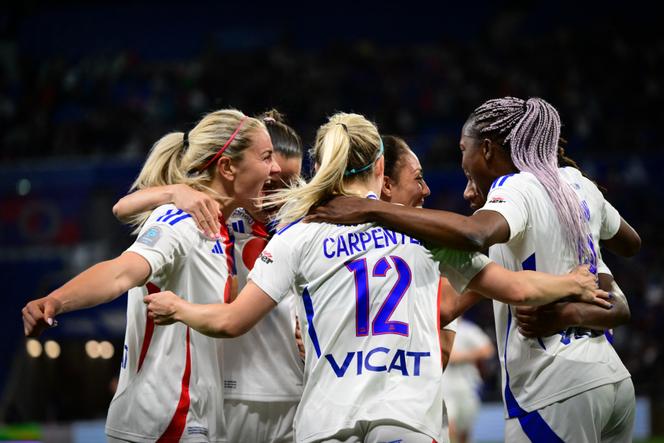 Les joueuses de Lyon lors de la finale de la Première Ligue 2024-2025, le 16 mai 2025 face au PSG à Décines-Charpieu (Rhône).