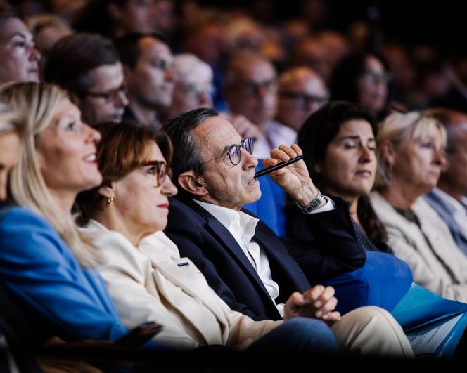 Le ministre de l’intérieur et président du parti Les Républicains, Bruno Retailleau, lors du rendez-vous de la droite au Port-Marly (Yvelines), dimanche 7 septembre 2025.