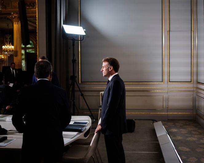 Emmanuel Macron, lors de la réunion de la « coalition des volontaires », au palais de l’Elysée, le 4 septembre 2025