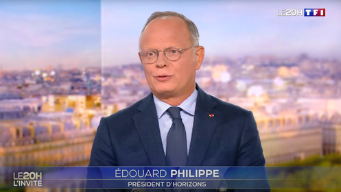 Former Prime Minister and President of the Horizons party, Edouard Philippe, on the set of TF1's 8 p.m. news, September 9, 2025.