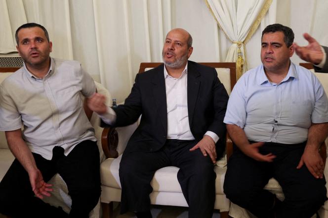Khalil Al-Hayya, responsable du Hamas, dans une maison de deuil dédiée à Ismaïl Haniyeh, chef du Hamas assassiné, à Doha, au Qatar, le 2 août 2024. 