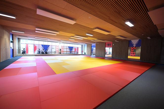 Un dojo de la ville de Saint-Ouen (Seine-Saint-Denis), utilisé pour des entraînements pendant les Jeux olympiques de Paris, en juillet 2024.