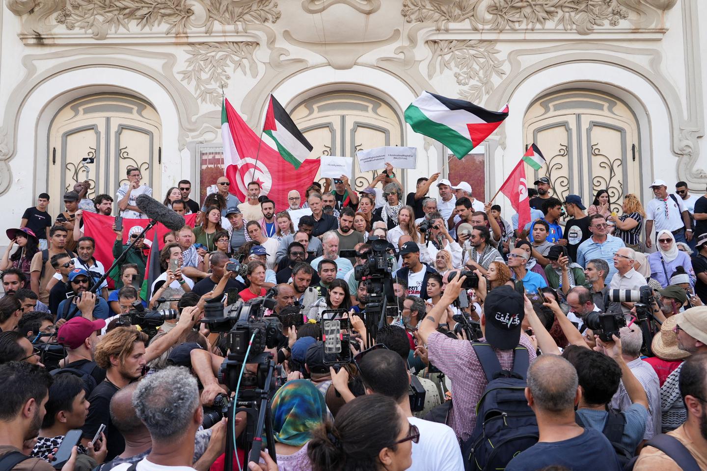 Gaza aid flotilla activists say they are undeterred by a 'drone attack'