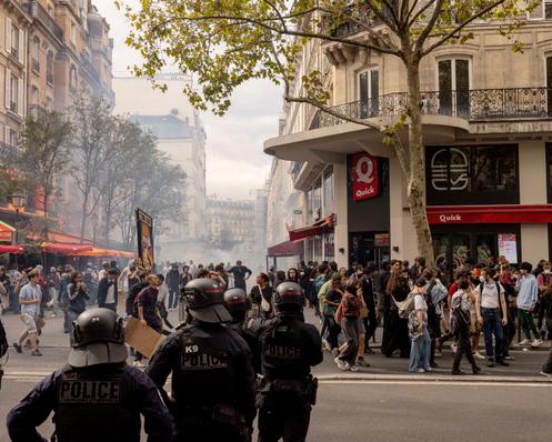Sur le boulevard de Sébastopol, non loin de la place du Châtelet, à Paris, le 10 septembre 2025.