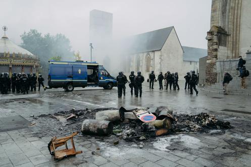 Sur la place Saint-Anne, à Rennes, le 10 septembre 2025.