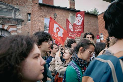 Lors de la manifestation du mouvement Bloquons tout, à Toulouse, le 10 septembre 2025.
