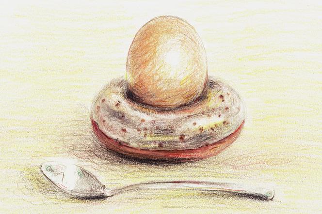 Illustration d’après le coquetier donut réalisé par la céramiste Céline Fischer (@coedo.ceramics).
