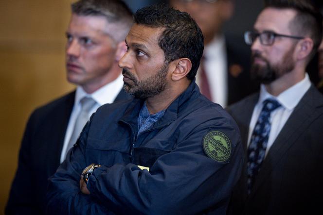 Kash Patel, directeur du FBI, lors d’une conférence de presse, au lendemain de l’assassinat de Charlie Kirk, à Orem (Utah), le 11 septembre 2025.