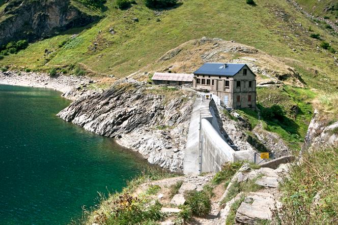 Barrage hydroélectrique du lac d’Oô, (Occitanie), le 8 septembre 2021.