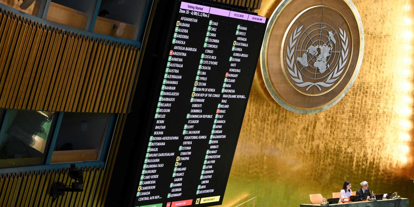 En direct, GazaÂ : aprÃ¨s lâ€™adoption de la Â«Â dÃ©claration de New YorkÂ Â»...
