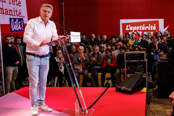 Le secrétaire national du parti communiste, Fabien Roussel, lors de la Fête de « L’Humanité », à Brétigny-sur-Orge (Essonne), le 13 septembre 2025.
