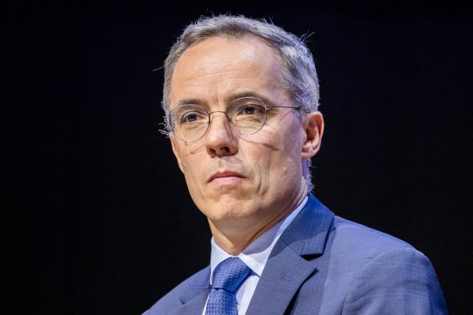 La patron d’Orano, Nicolas Maes, lors d’une conférence sur la décarbonation et la relance du nucléaire français, à Massy (Essone), le 10 juin 2025.