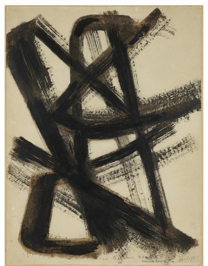 « Brou de noix sur papier » (1947), de Pierre Soulages.