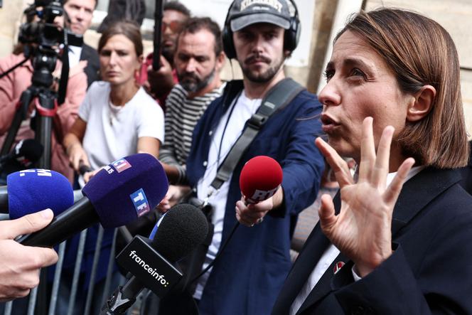 La secrétaire générale de la CGT, Sophie Binet, après un entretien à Matignon avec le nouveau premier ministre, Sébastien Lecornu, lundi 15 septembre 2025.