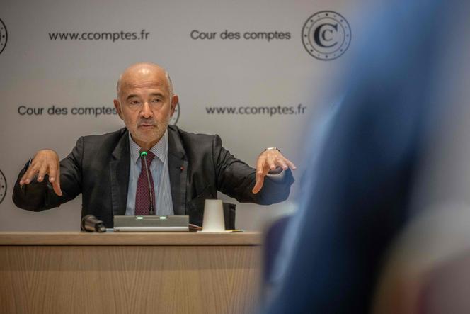 Le président de la Cour des comptes, Pierre Moscovici, lors d’une conférence de presse, à Paris, le 16 septembre 2025.