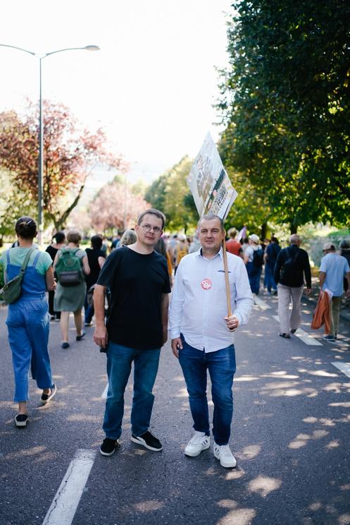 Olivier Grimettre lors de la manifestation du 18 septembre 2025, à Besançon.